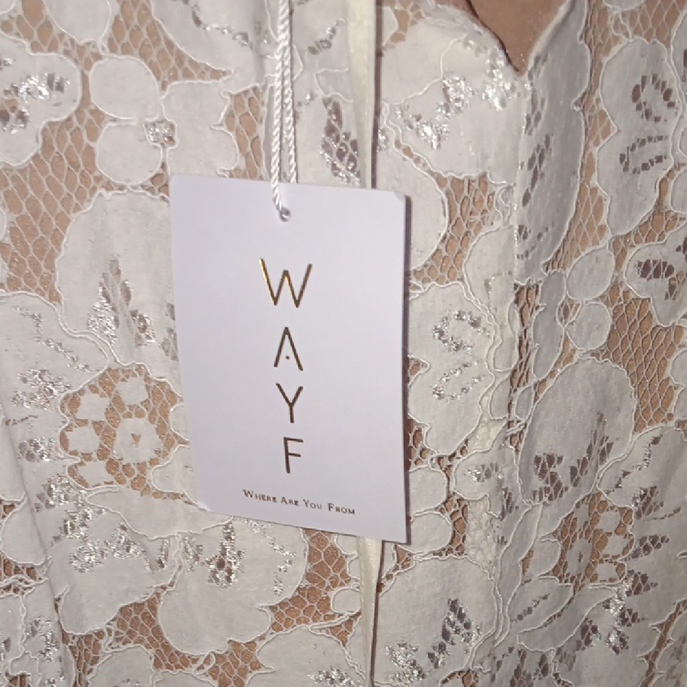 Wayf Floral Lace Cream Dress - Picture 4 of 4